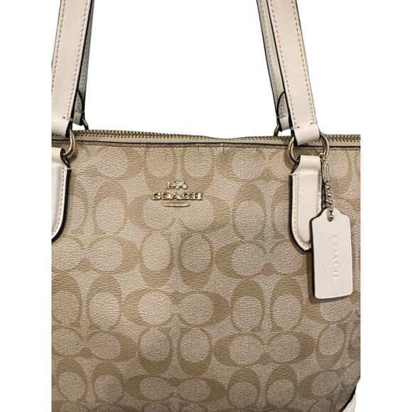 Coach F29208 Shoulder Handbag Tote Pvc All-Over Pattern Light Khaki - Picture 10 of 14